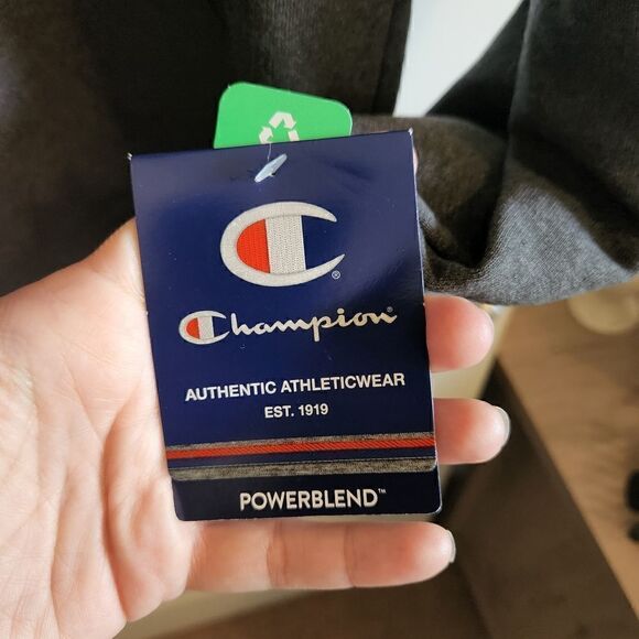 CHAMPION Men's Gray Powerblend Pullover Hoodie Size Large - Picture 6 of 8